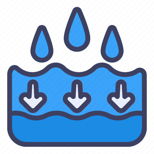 Down, water, drop, arrow, direction, navigation, location icon - Download on Iconfinder
