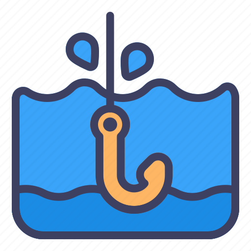 Hook, water, ocean, sea, fishing, drop icon - Download on Iconfinder