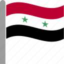 country, flag, pole, syr, syria, waving
