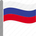 country, flag, pole, rus, russia, russian, waving