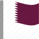 country, flag, pole, qat, qatar, qatari, waving