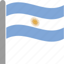 argentina, argentines, argentinian, country, flag, pole, waving
