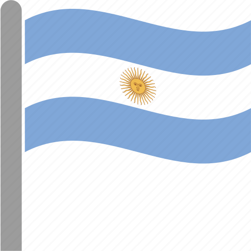 Argentina, argentines, argentinian, country, flag, pole, waving icon - Download on Iconfinder