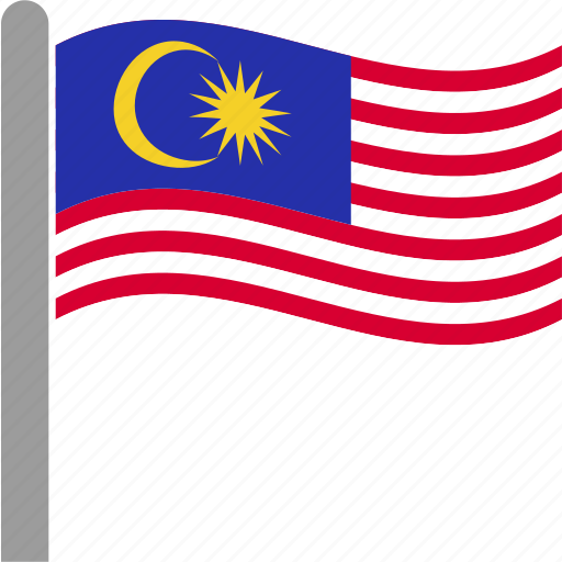 Country, flag, malaysia, malaysian, mys, pole, waving icon - Download ...