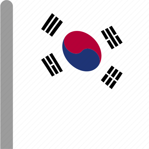 Country, flag, korea, korean, pole, south, waving icon - Download on Iconfinder