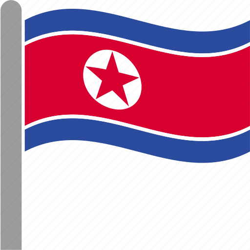 Country, flag, korea, korean, north, pole, waving icon - Download on Iconfinder