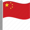 china, chiniesn, chn, country, flag, pole, waving