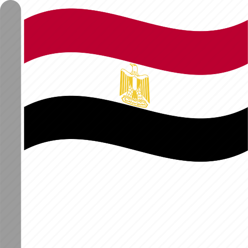 Country, egypt, egyptian, flag, pole, waving icon - Download on Iconfinder