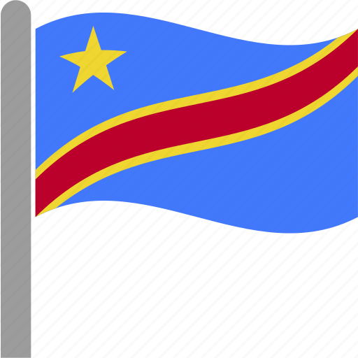 Congo, congolese, country, democratic, flag, republic, waving icon - Download on Iconfinder