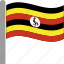 country, flag, pole, uga, uganda, ugandan, waving 