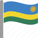 country, flag, kigalim, pole, rwanda, rwandan, waving