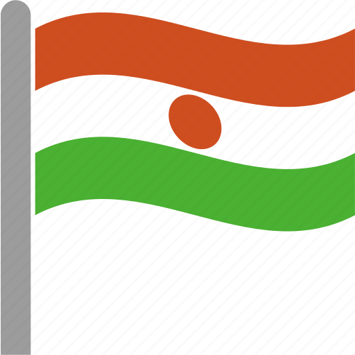 Country, flag, ner, niger, pole, waving icon - Download on Iconfinder