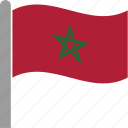 country, flag, march, moroccan, morocco, pole, waving
