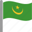 country, flag, mauritania, mauritanian, mrt, pole, waving 