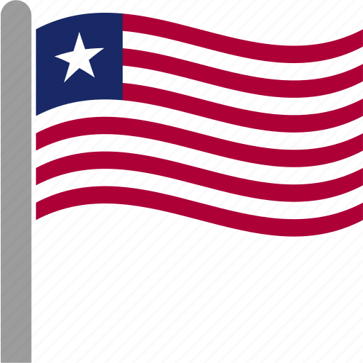 Country, flag, lbr, liberia, liberian, pole, waving icon - Download on Iconfinder