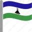 country, flag, lesotho, lso, pole, waving 