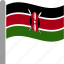 country, flag, ken, kenya, kenyan, pole, waving 