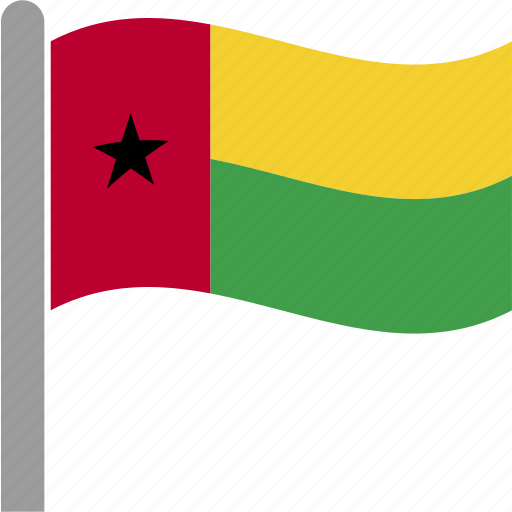Bissau, country, flag, gnb, guinea, pole, waving icon - Download on Iconfinder