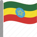 country, eth, ethiopia, ethiopian, flag, pole, waving