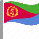 country, eri, eritrea, eritrean, flag, pole, waving