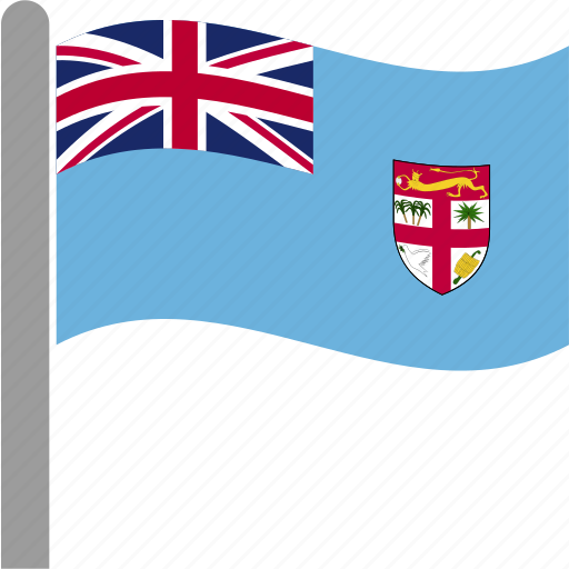 Country, fiji, fijian, fji, flag, pole, waving icon - Download on Iconfinder