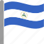 country, flag, nic, nicaragua, nicaraguan, pole, waving 