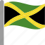 country, flag, jamaica, jamaican, pole, waving 