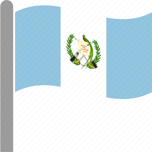 Country, flag, gtm, guatemala, guatemalan, pole, waving icon - Download on Iconfinder