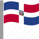 country, dom, dominican, flag, pole, republic, waving