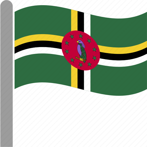 Country, dma, dominica, flag, pole, waving icon - Download on Iconfinder