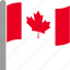 can, canada, canadian, country, flag, pole, waving 
