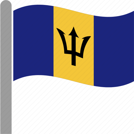 Barbadian, barbados, brb, country, flag, pole, waving icon - Download on Iconfinder