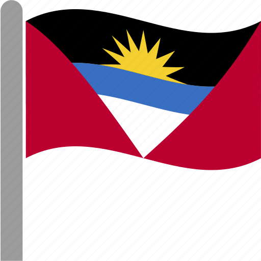 And, antigua, barbuda, country, flag, pole, waving icon - Download on Iconfinder