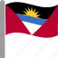and, antigua, barbuda, country, flag, pole, waving 