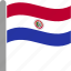 country, flag, paraguay, paraguayan, pole, pry, waving 