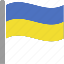 country, flag, pole, ukr, ukraine, ukrainian, waving