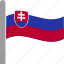 country, flag, pole, slovakia, slovakian, svk, waving 