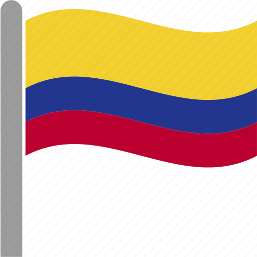 Col, colombia, colombian, country, flag, pole, waving icon - Download on Iconfinder