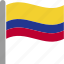 col, colombia, colombian, country, flag, pole, waving 