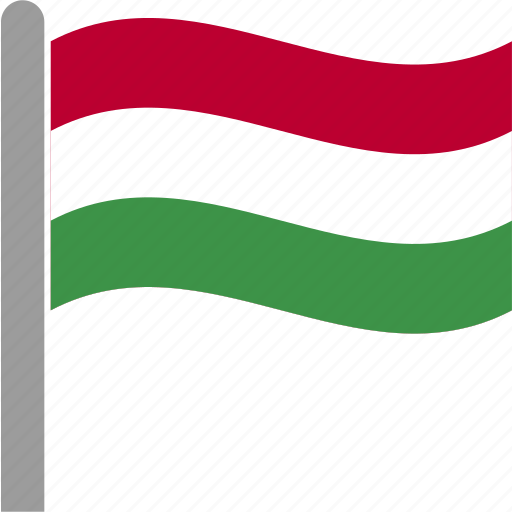 Country, flag, hun, hungarian, hungary, pole, waving icon - Download on Iconfinder