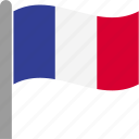 country, flag, fra, france, french, pole, waving