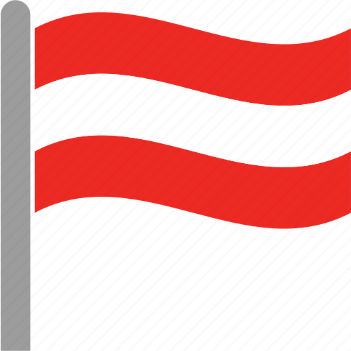 Austria, austrian, aut, country, flag, pole, waving icon - Download on Iconfinder