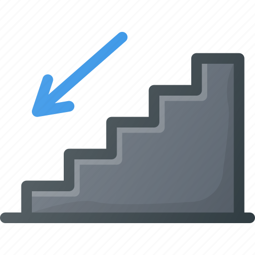 Down, find, sign, stairs, wayfinding icon - Download on Iconfinder