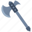 axe, blade, hatchet, martial, metal, tool, weapon 