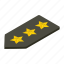 isometric, military, officer, rank, shoulder, straps, white