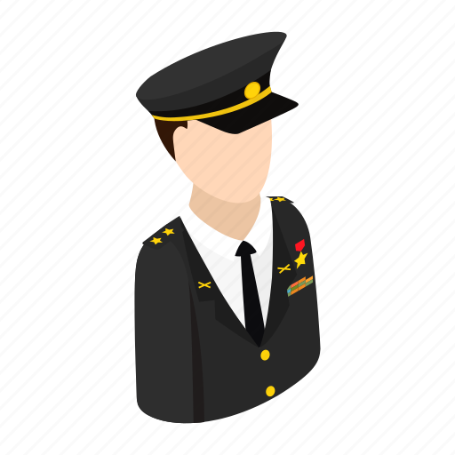 Army, character, hat, isometric, man, officer, uniform icon - Download on Iconfinder