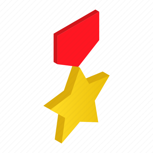 Award, gold, honor, isometric, medal, order, star icon - Download on Iconfinder