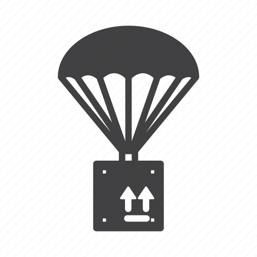 Box, cardboard, delivery, parachute icon - Download on Iconfinder