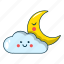 cartoon, cloud, crescent, light, logo, moon, object 