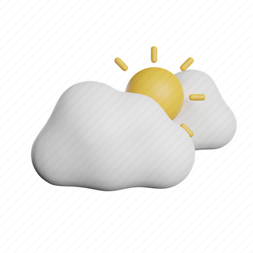 Cloudy, front, cloud, weather, forecast, sun, rain 3D illustration - Download on Iconfinder